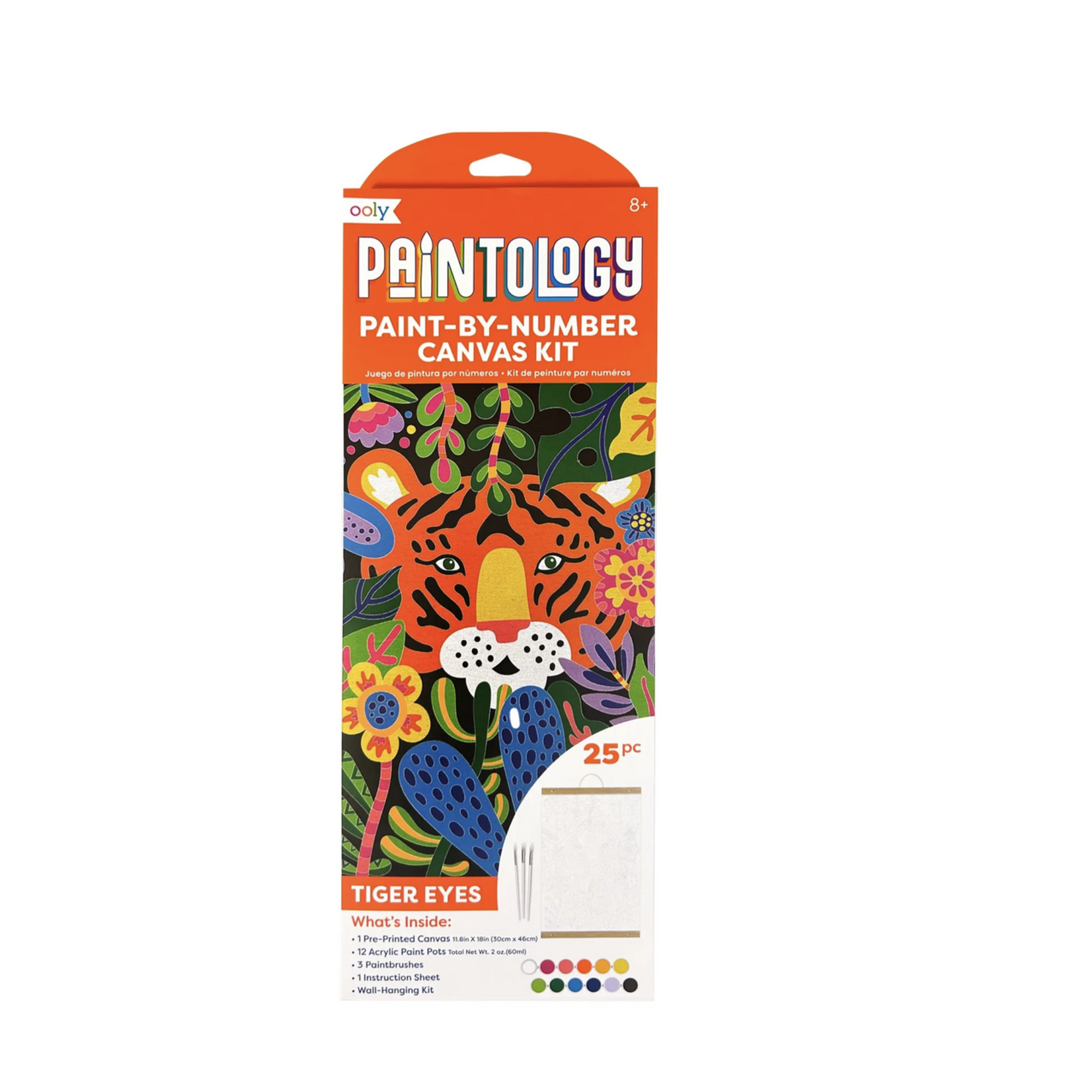 Paintology Paint By Number Canvas Kit- Tiger Eyes 25 Pc Set