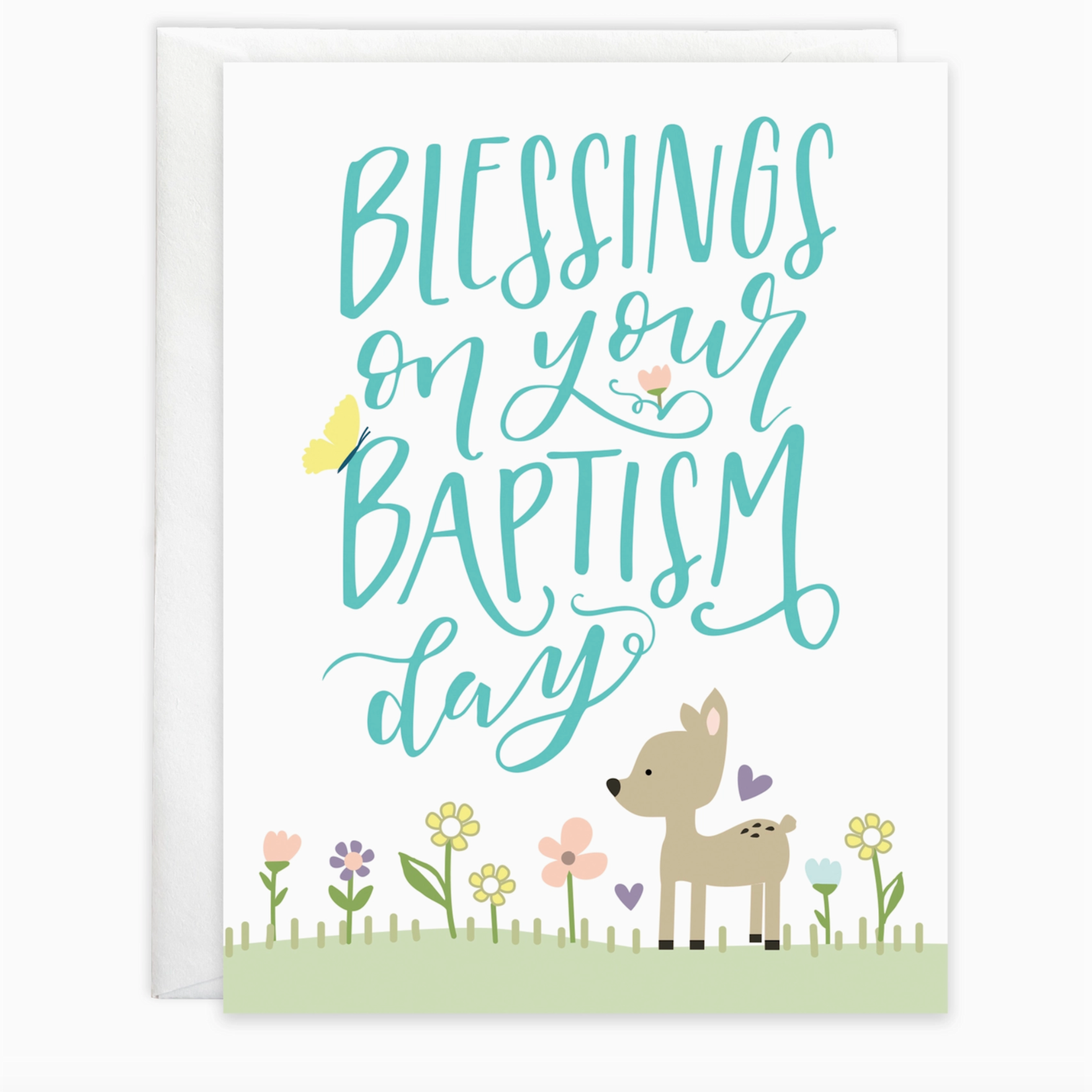 Gina B Designs With Scripture Religious Greeting Card - Baptism Flowers
