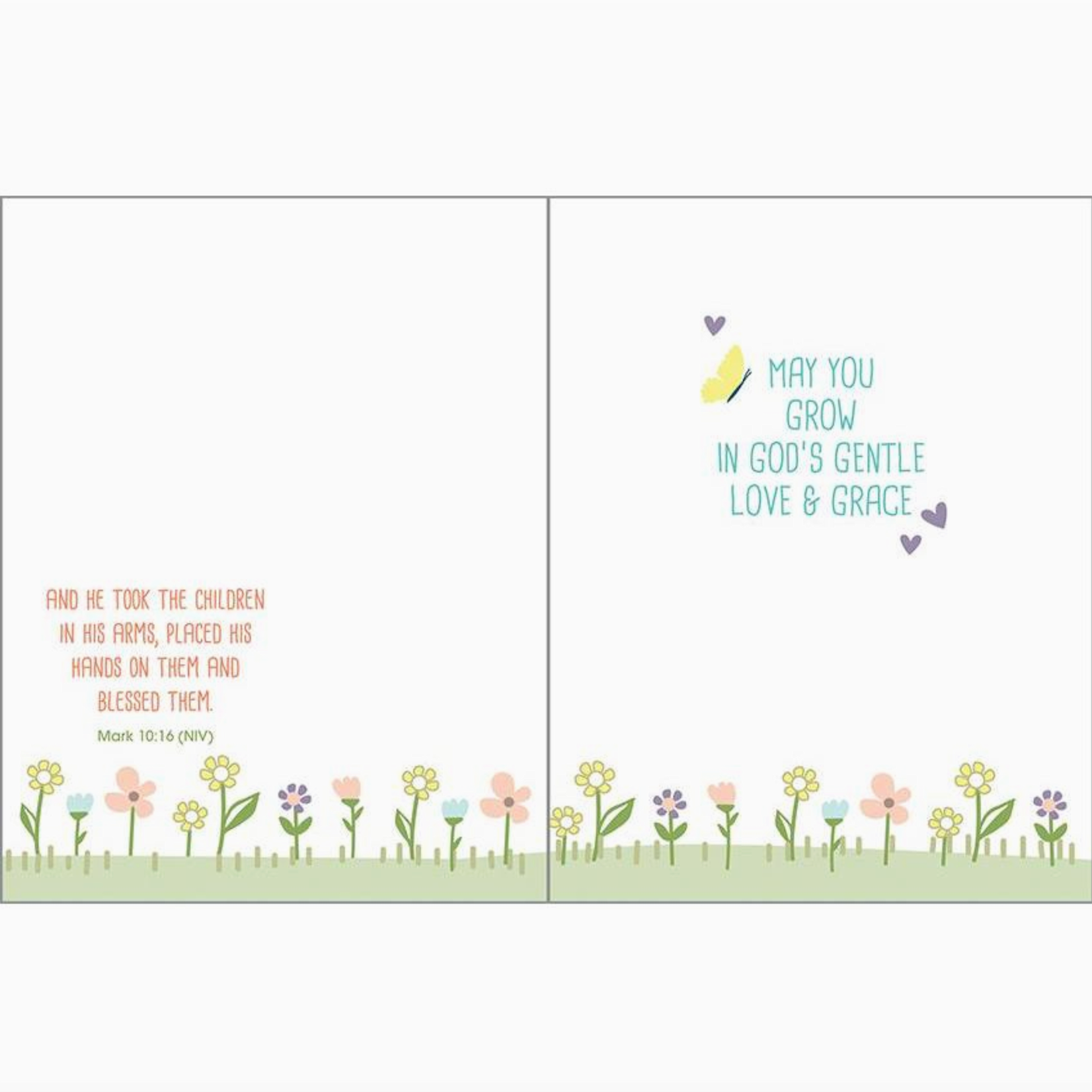 Gina B Designs With Scripture Religious Greeting Card - Baptism Flowers