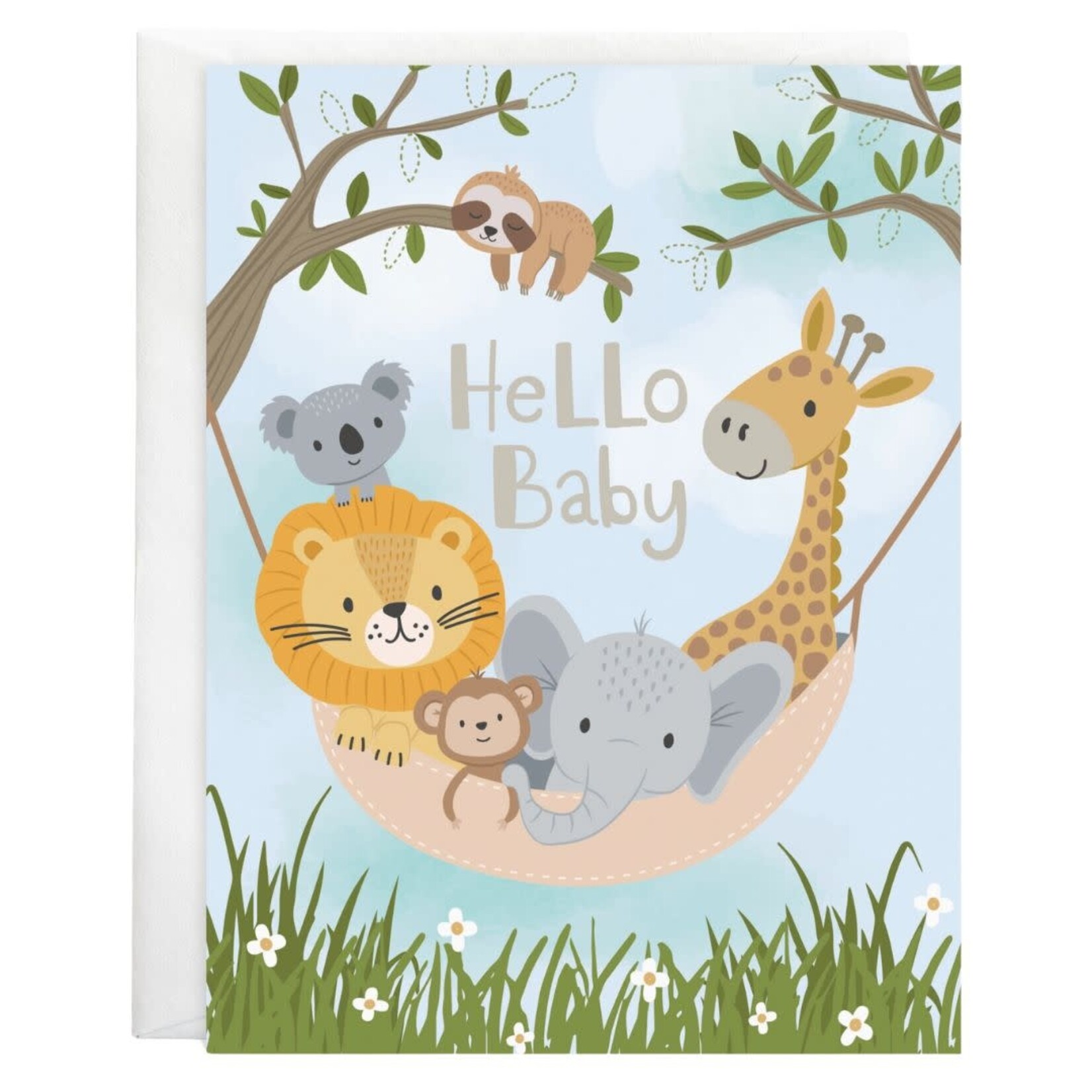 Gina B Designs Baby Greeting Card - Animal Hammock