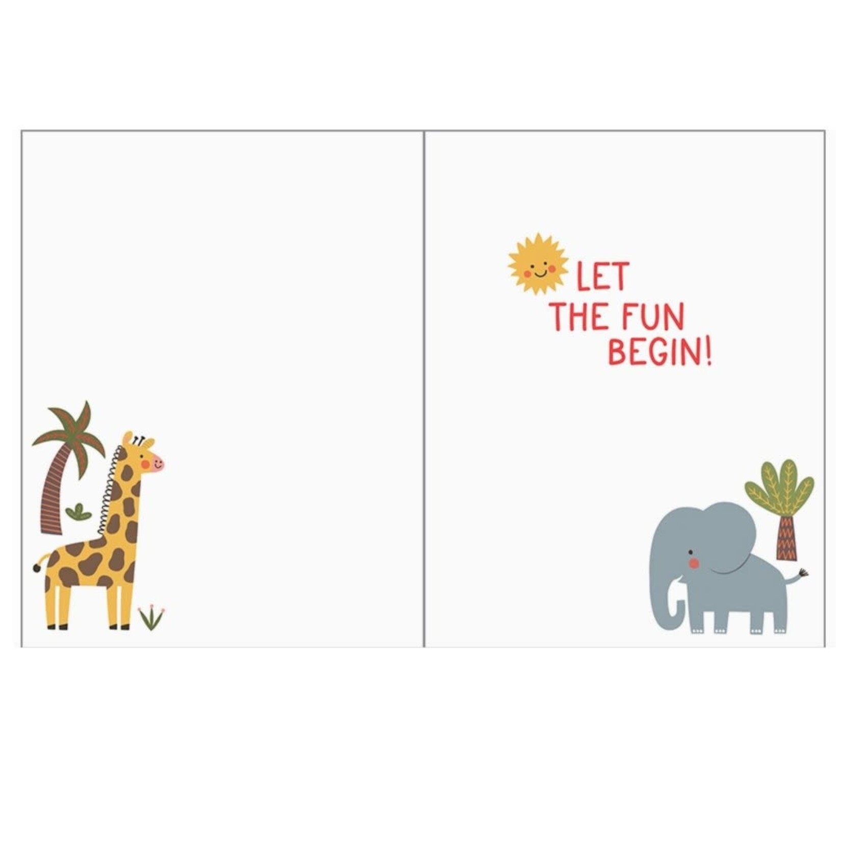 Gina B Designs Birthday Greeting Card - Cute Jungle Animals