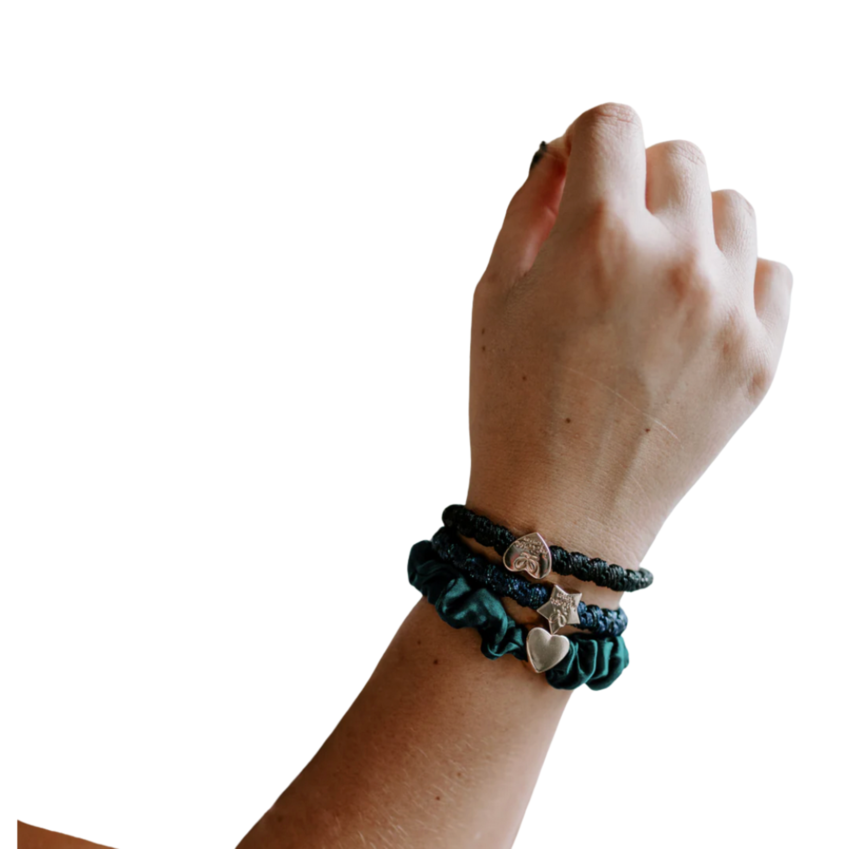 By Eloise Forest Nights Silk Scrunchie & Bangle Band 2pc Set