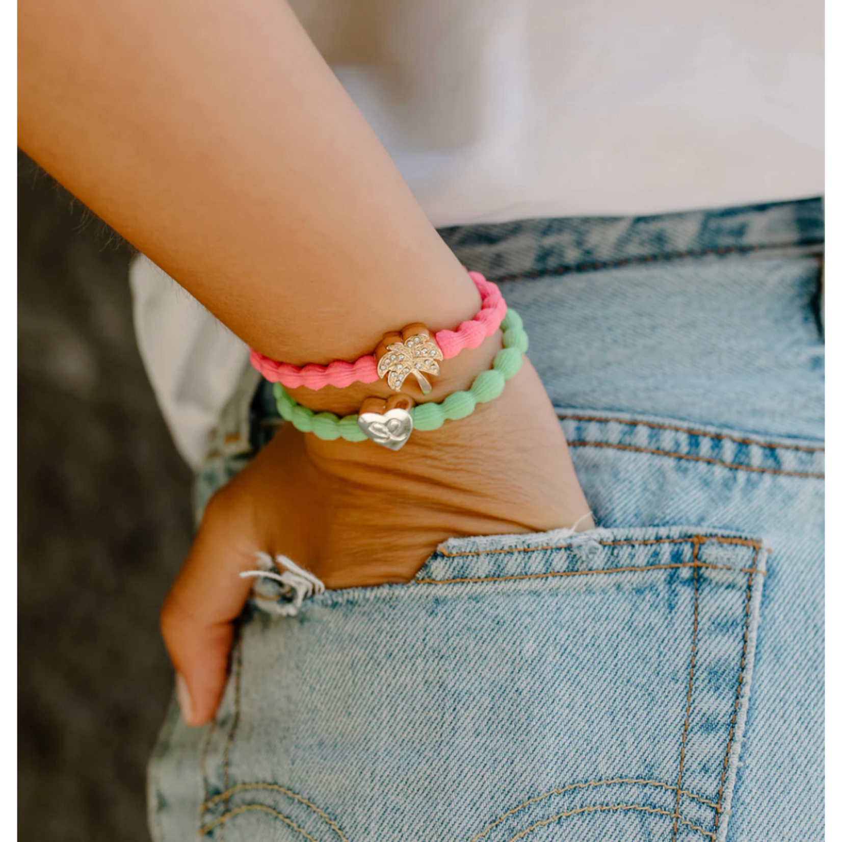 By Eloise The Tropical 2 Band Set || Neon Pink /Neon Green o/s