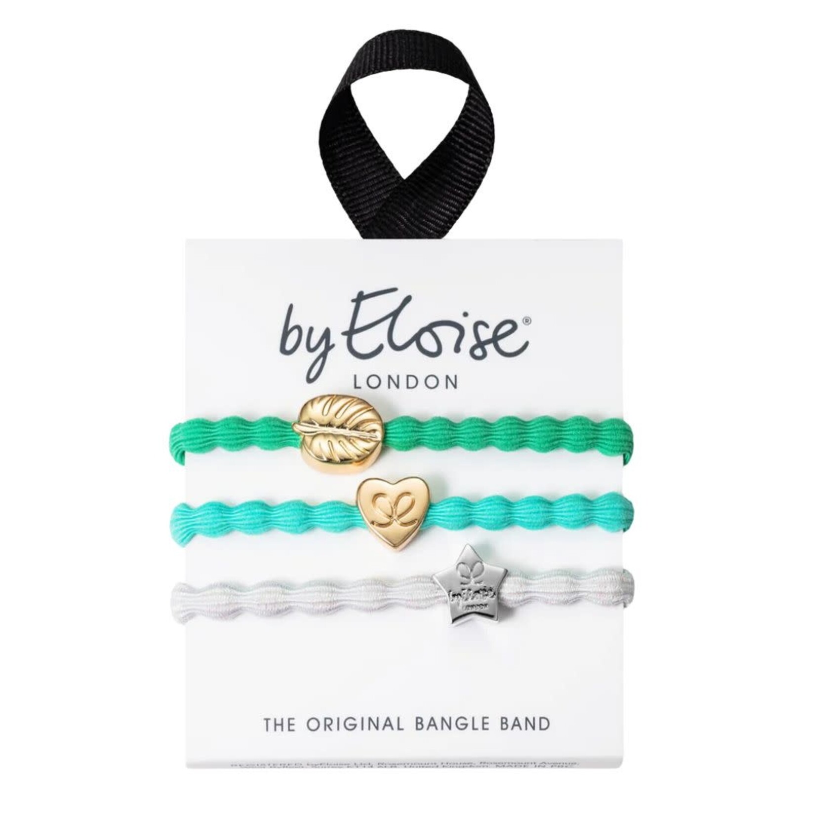 By Eloise Crystal Clear 3 Band Set || Green, Turquoise, Metallic White o/s