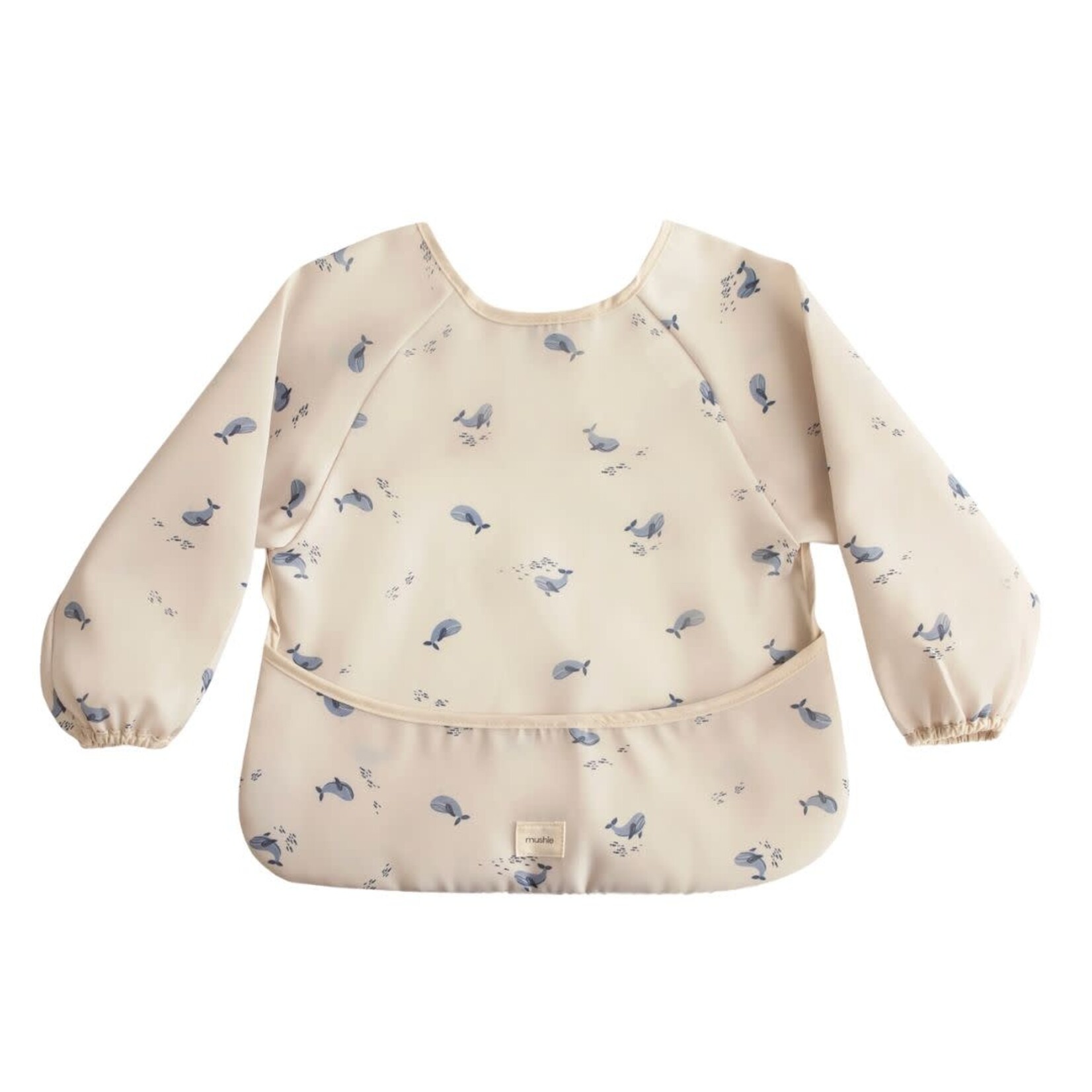 Mushie Long Sleeve Bib || Whales