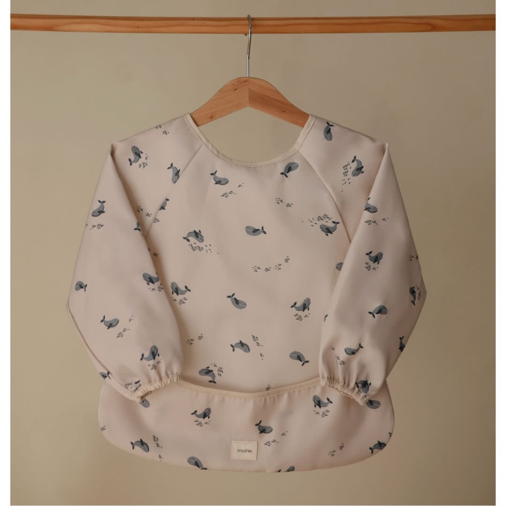 Mushie Long Sleeve Bib || Whales