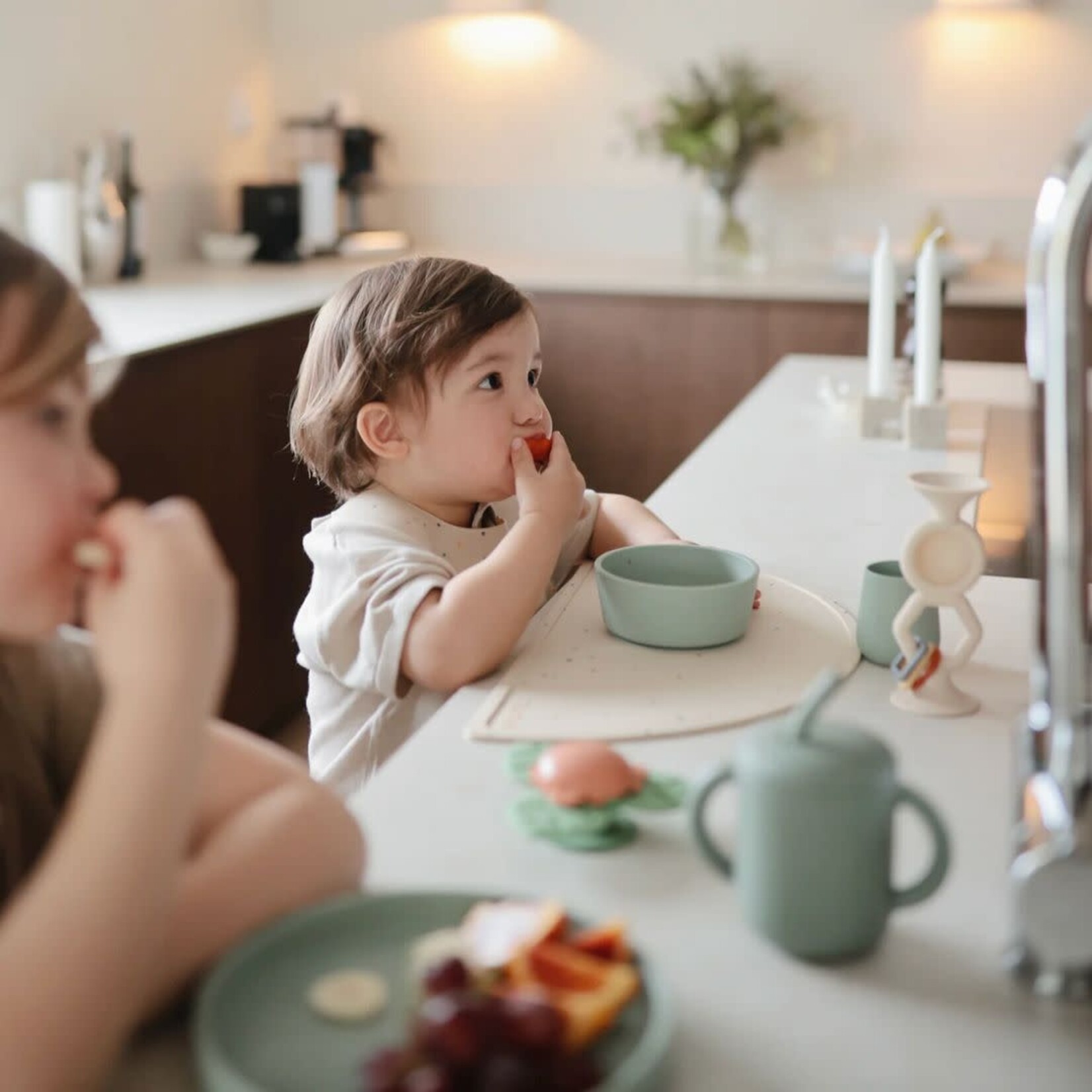 Mushie Silicone Suction Bowl || Cambridge Blue
