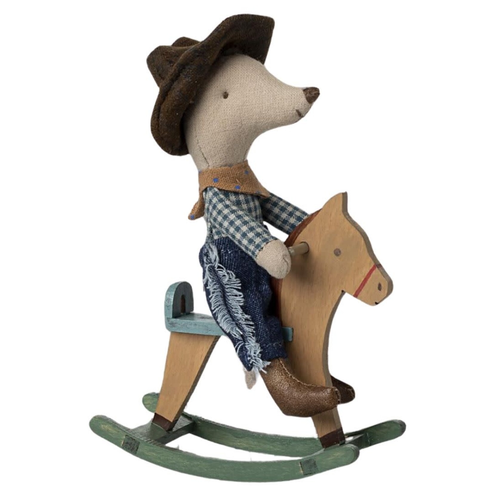 Cowboy mouse on rocking horse, Little Brother || 17-5103-00