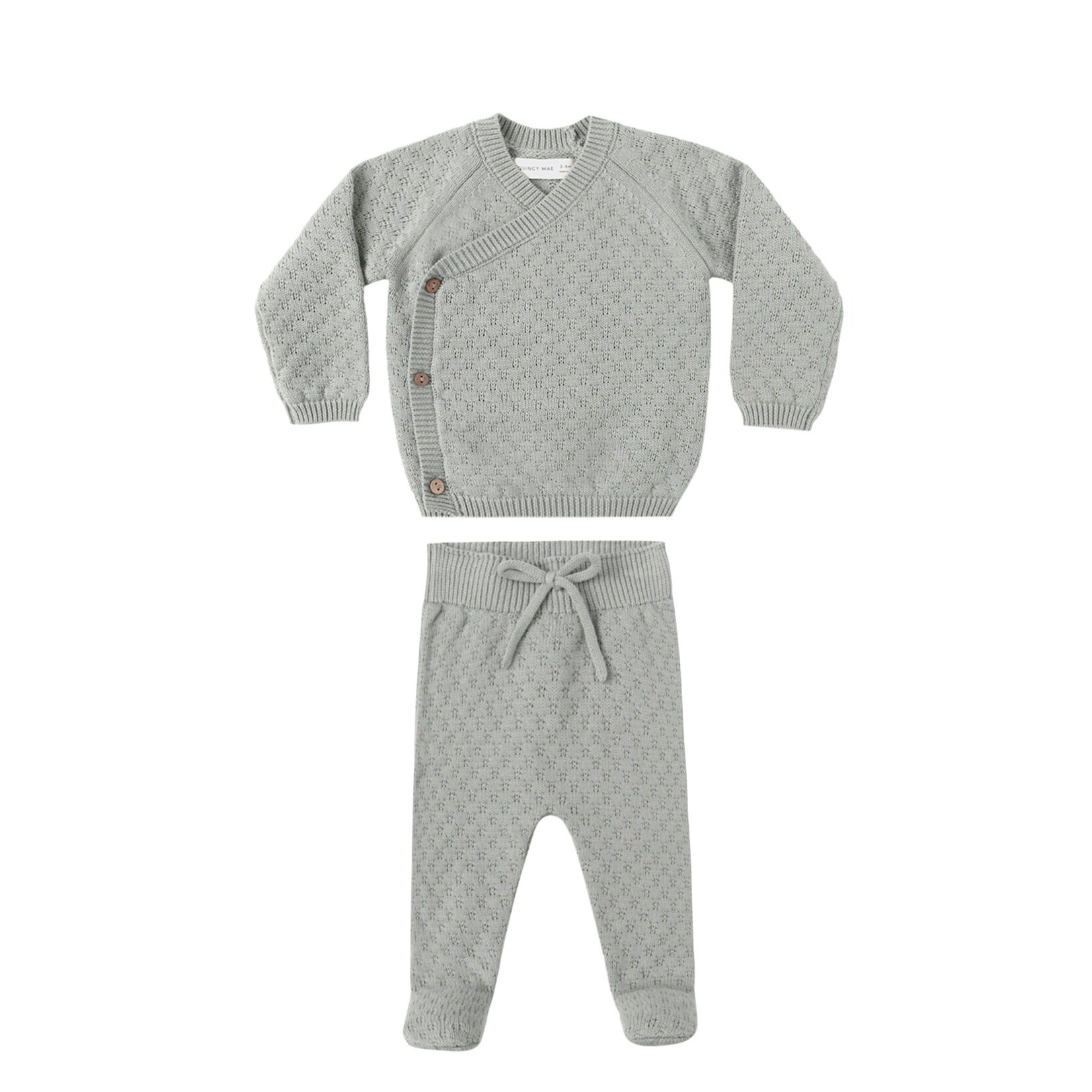 Knit Wrap Top + Pant Set || Steel Blue