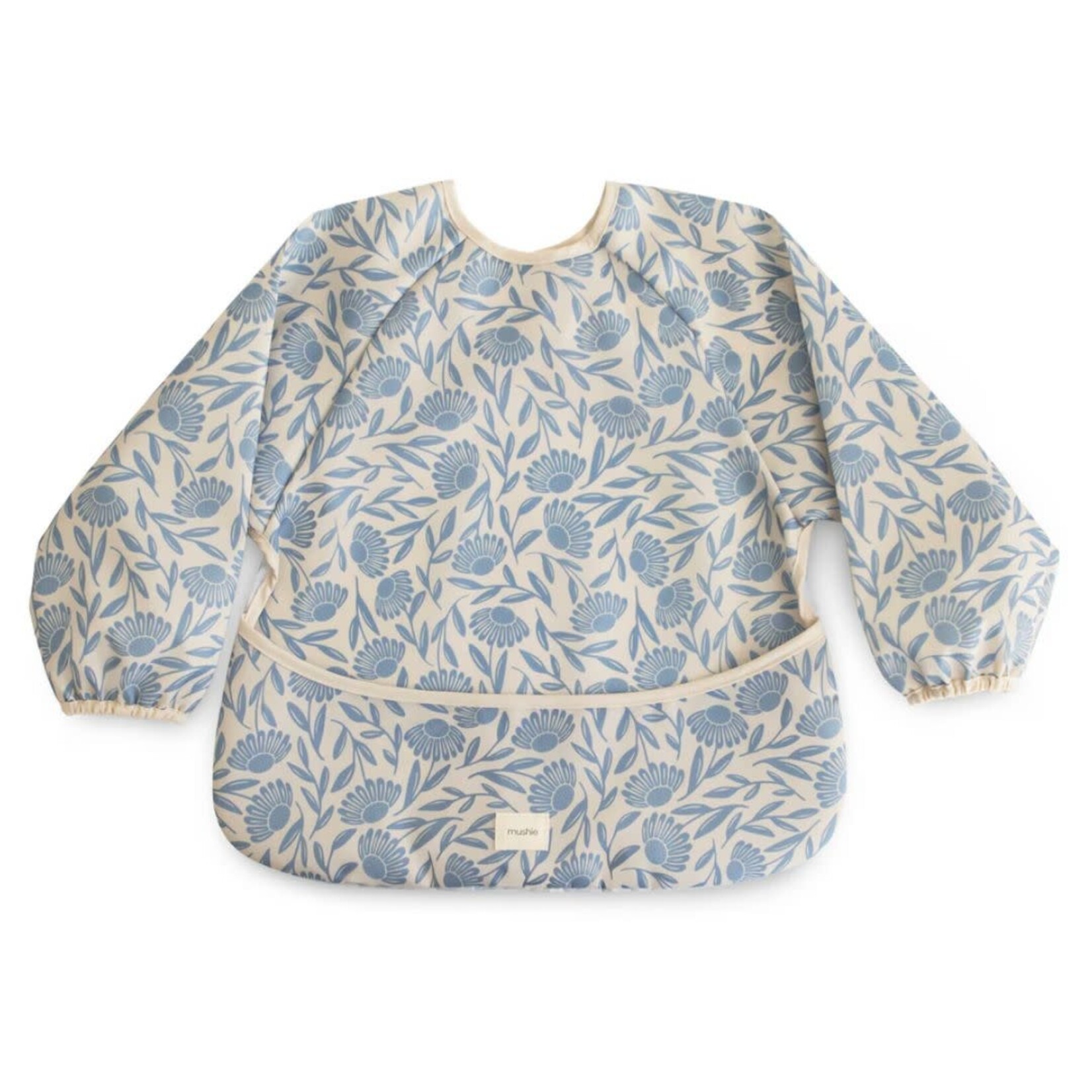 Mushie Long Sleeve Bib || Blue Flowers