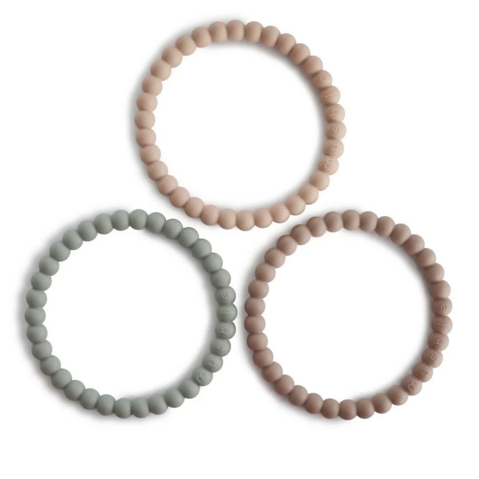 Mushie Pearl Teether Bracelet || Clary Sage/Tuscany/Desert Sand