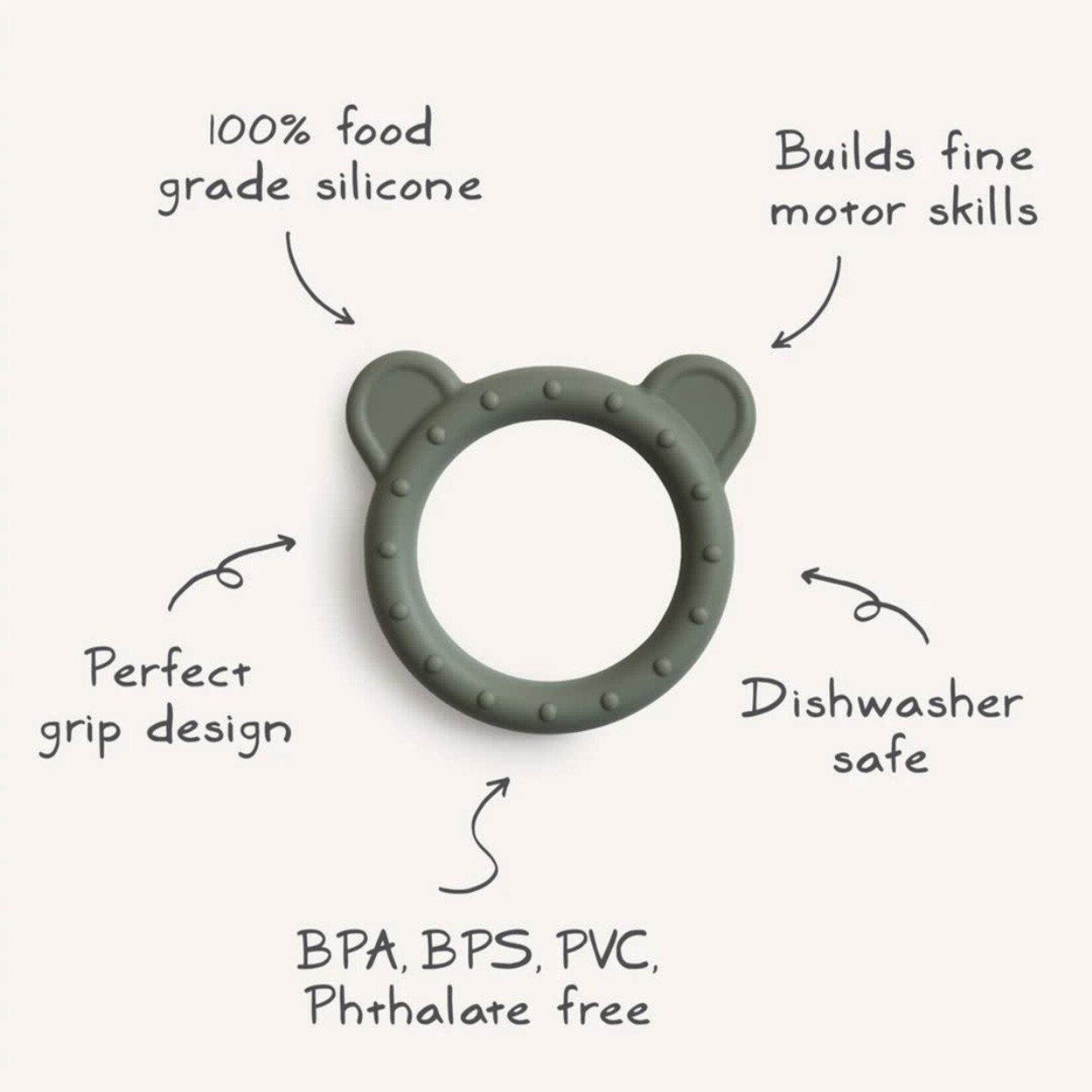 Mushie Bear Teether || Natural