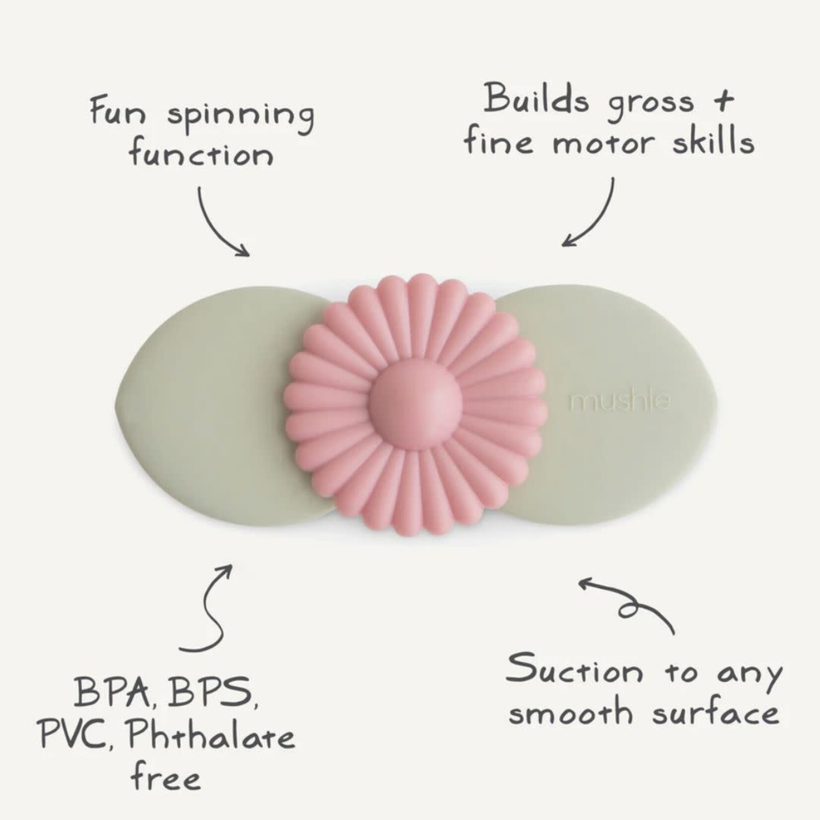 Mushie Blossom Suction Spinner Toy
