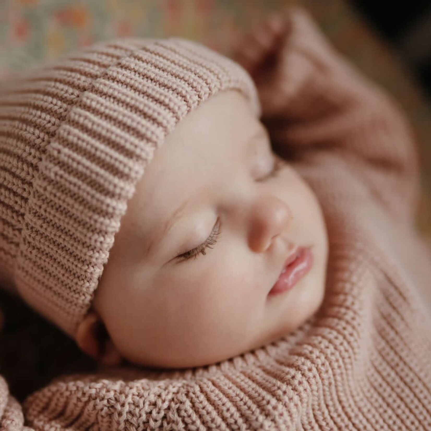 Mushie Chunky Knit Beanie || Blush