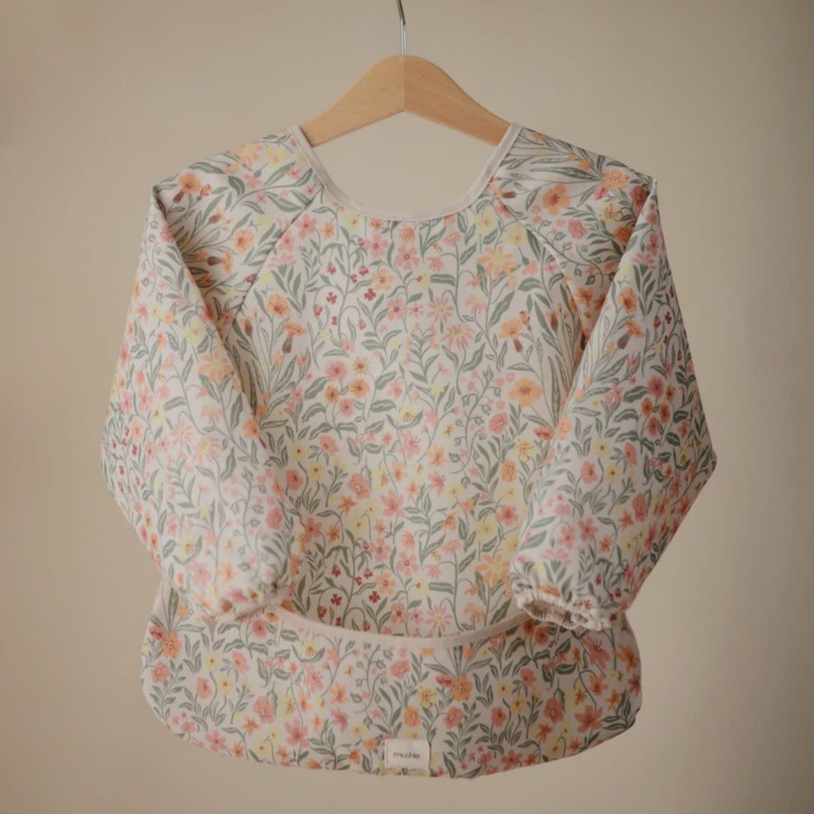 Mushie Long Sleeve Bib || Pastel Blooms