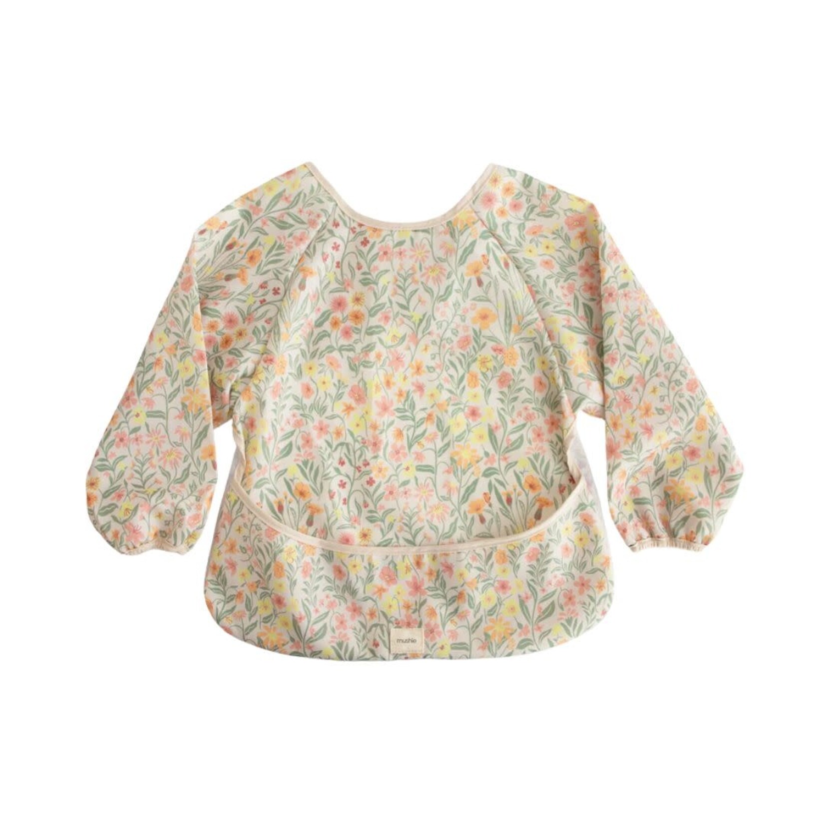 Mushie Long Sleeve Bib || Pastel Blooms