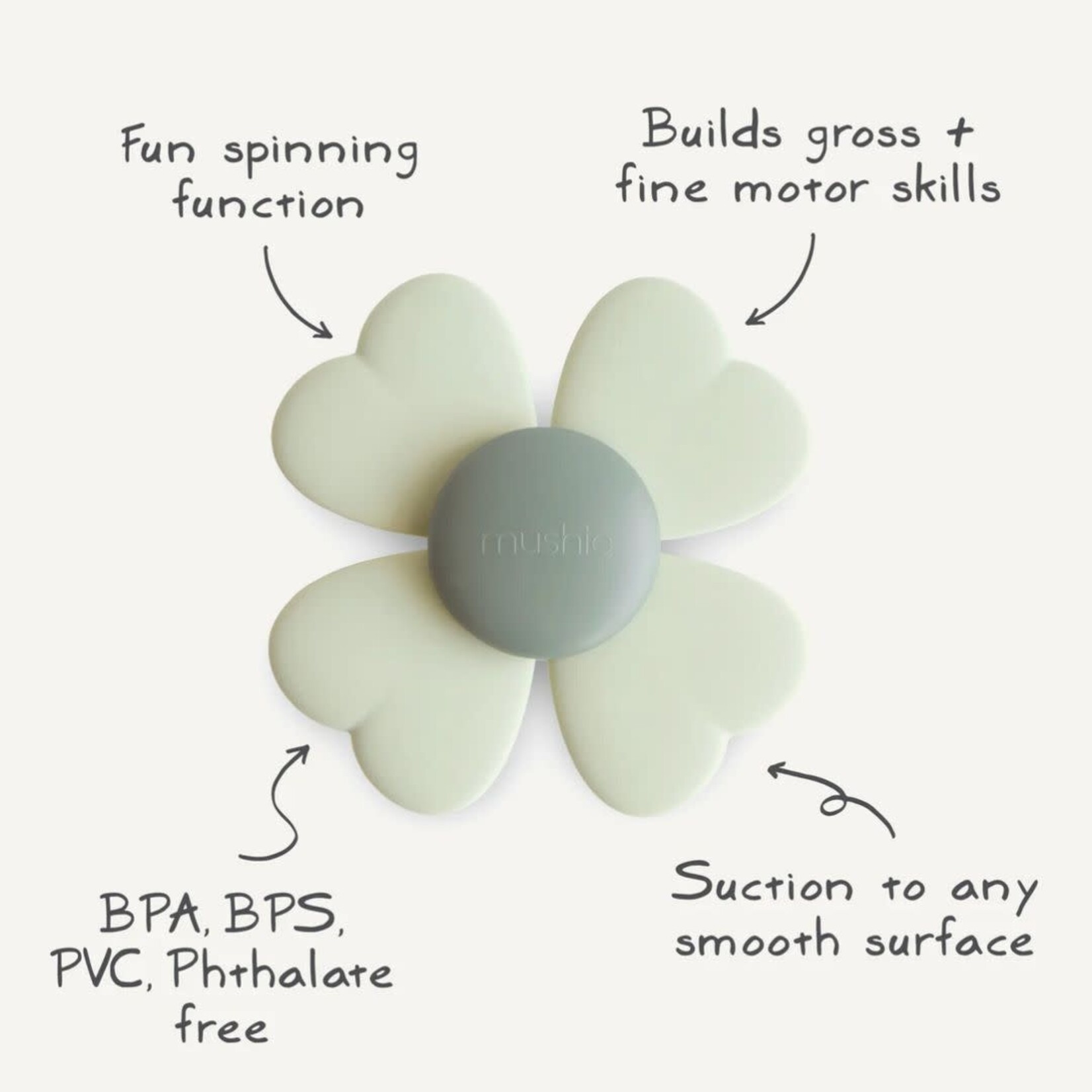 Mushie Lucky Suction Spinner Toy