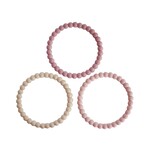 Mushie Pearl teether Bracelet || Linen/Peony/Pale Pink