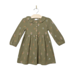 City Mouse Frill colar dress- jersey cotton- Lichen Mushrooms