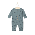 City Mouse Pocket romper- Combed Cotton- Twilight Forest