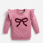 Monica + Andy Kids Double Ruffle Sweatshirt_pink Ribbons