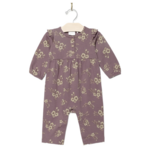 City Mouse Flutter Sleeve Romper- Cotton Jersey- Orchid Blooms