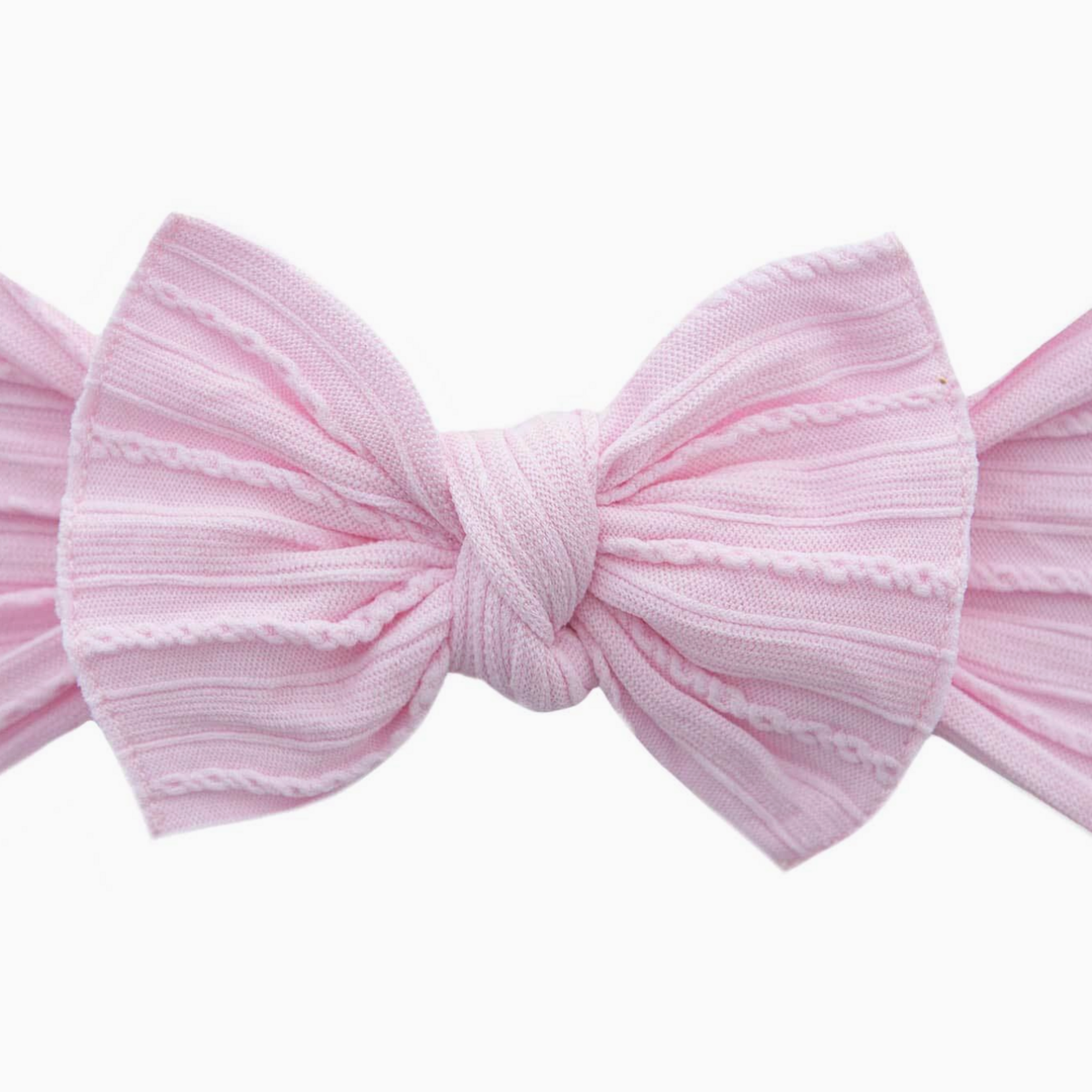 Baby Bling® Cable Knit Knot Soft Nylon Headband | Pink