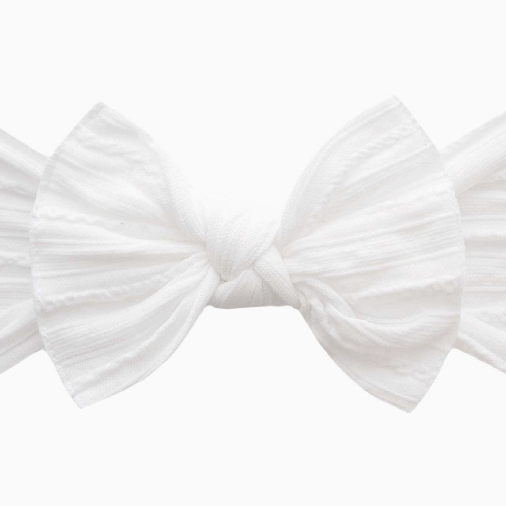 Baby Bling® Cable Knit Knot Soft Nylon Headband | White