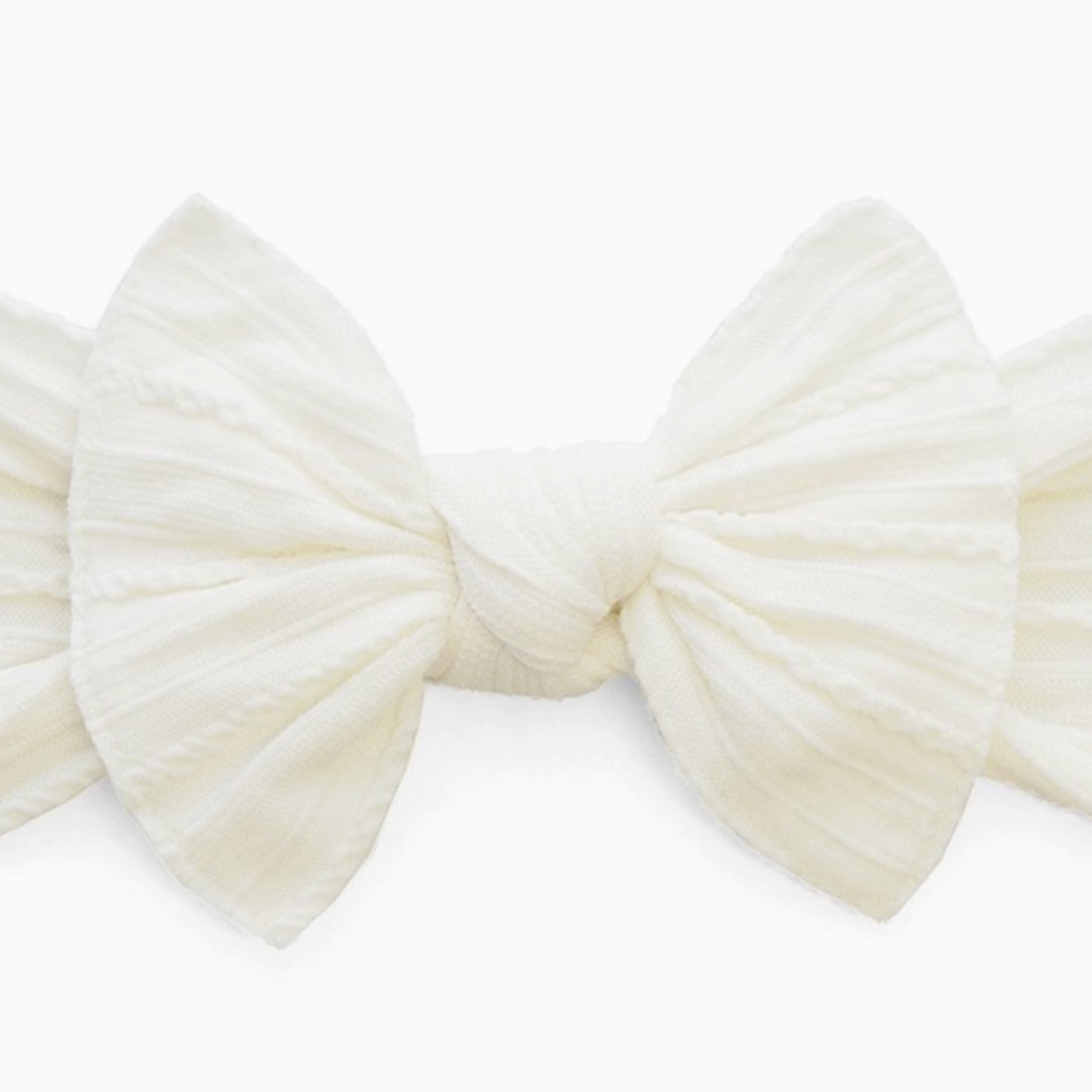 Baby Bling® Cable Knit Knot Soft Nylon Headband | Ivory