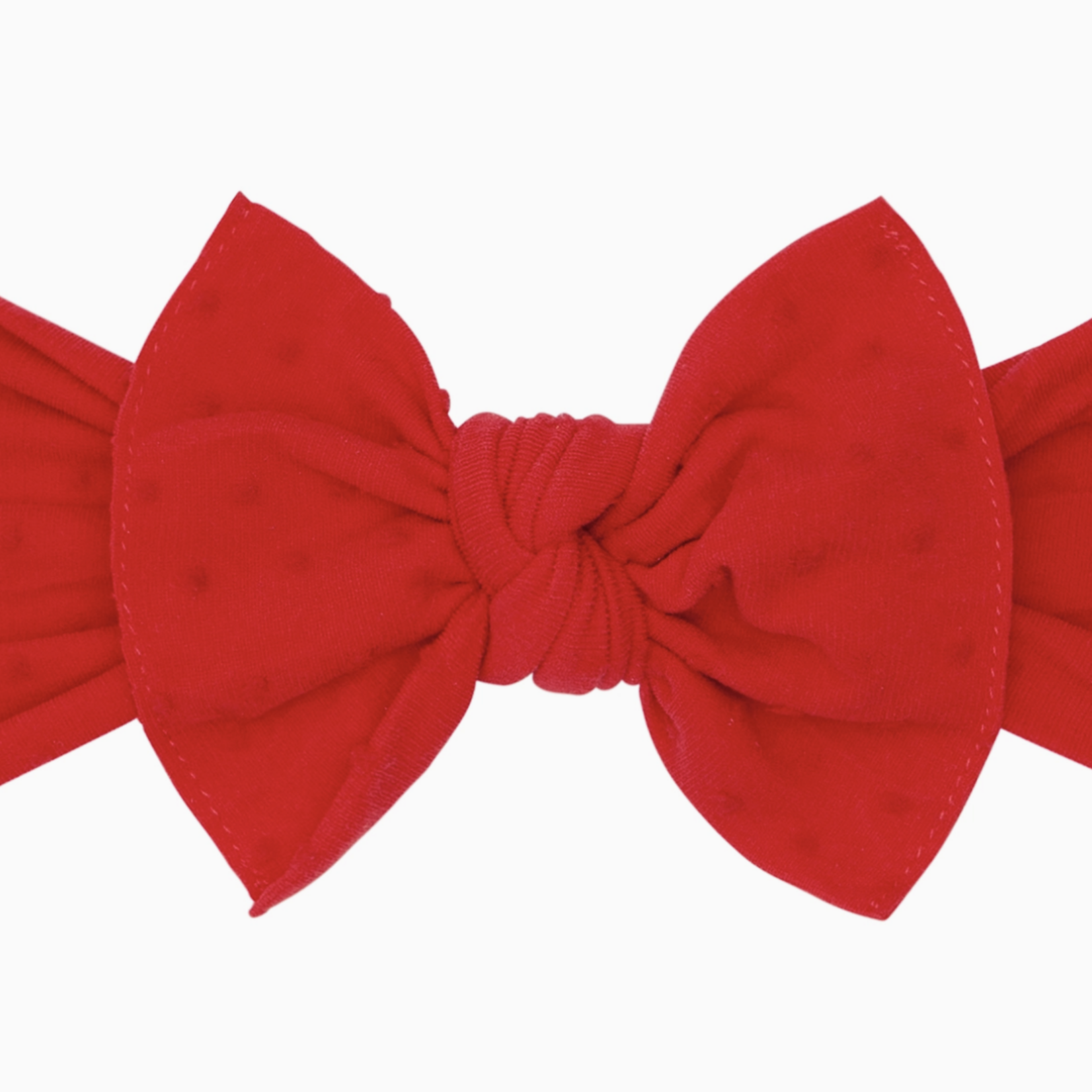 Baby Bling® Shabby Dot Knot Soft Nylon Headband | Cherry/Red Dot