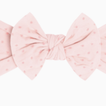 Baby Bling® Shabby Dot Knot Soft Nylon Headband | Pink/Pink Dot