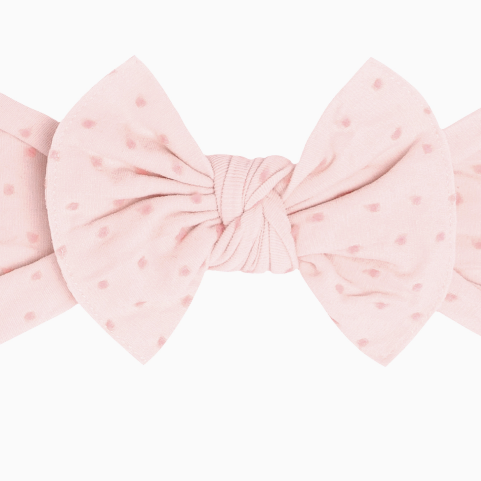 Baby Bling® Shabby Dot Knot Soft Nylon Headband | Pink/Pink Dot