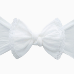 Baby Bling® Trimmed Classic Knot Headband | White Lace