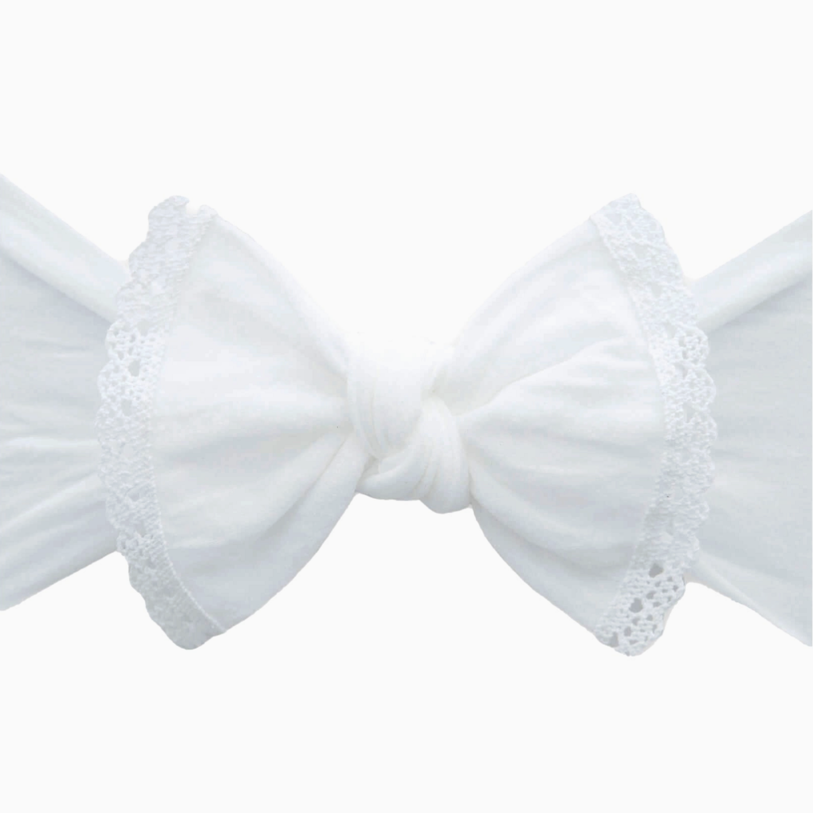 Baby Bling® Trimmed Classic Knot Headband | White Lace