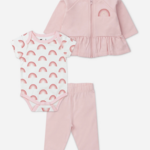 Monica + Andy 3-Piece Baby Zip Peplum Set_light Pink