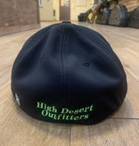 HIGH DESERT ARCHERY HDO FLEXFIT HAT BLACK W/ GREEN LG-XL