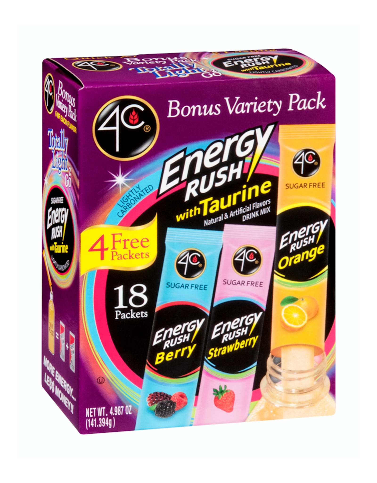 4C Drinks 4C Energy Rush Variety Pack 18 sticks