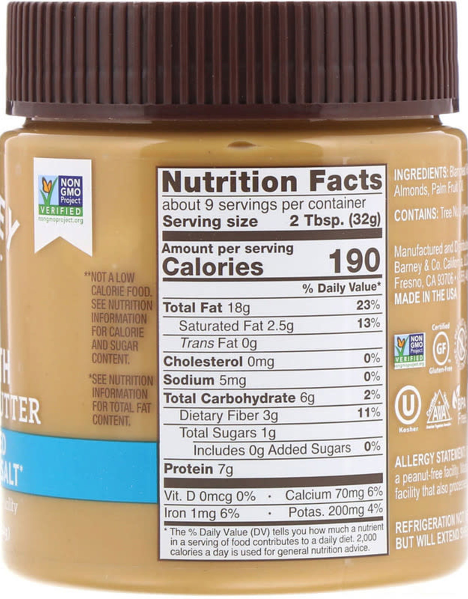 Barney Almond Butter SF SMOOTH