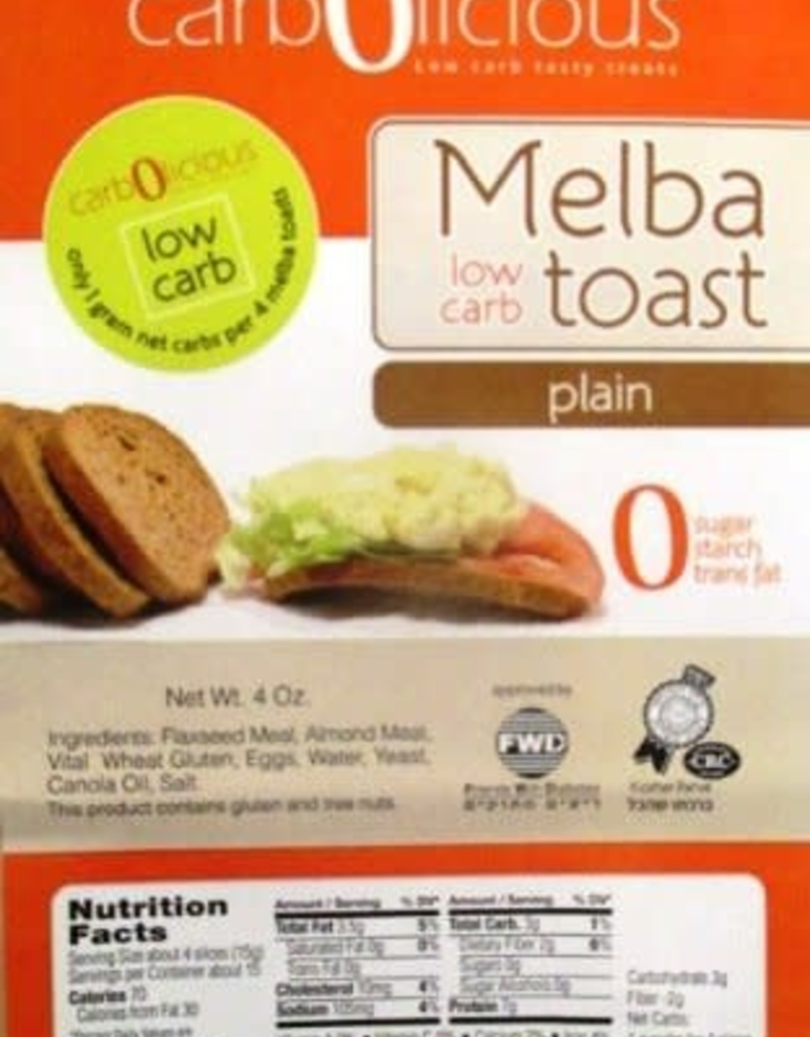Carbolicious Melba Toast Plain