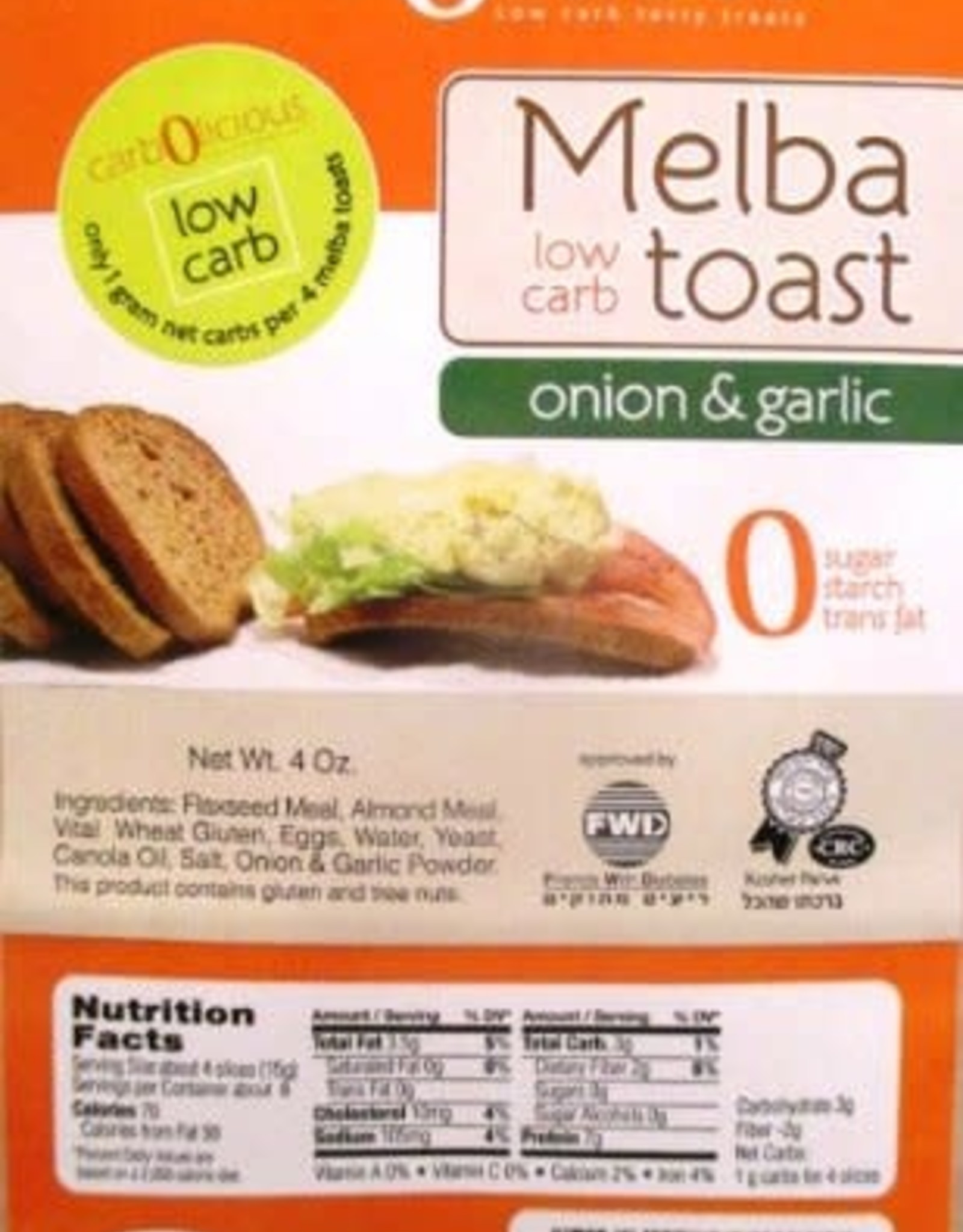 Carbolicious Melba Toast Onion & Garlic