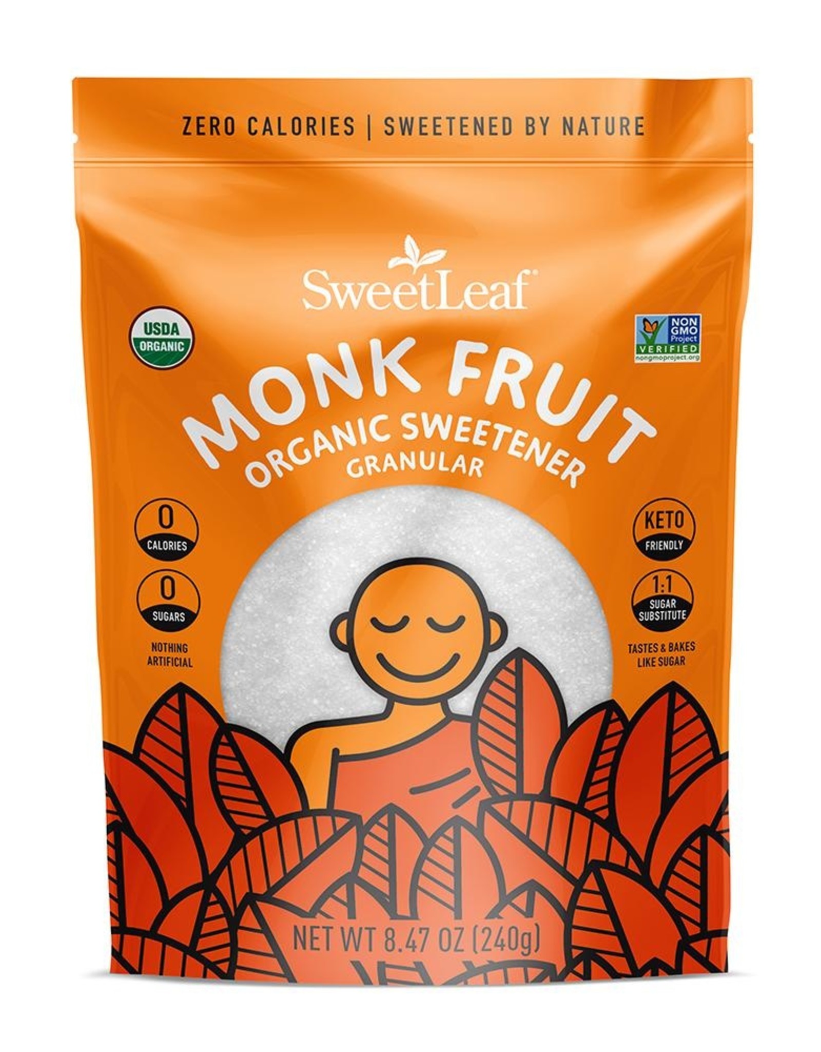 Sweet Leaf Monkfruit Organic Granular 240g bag