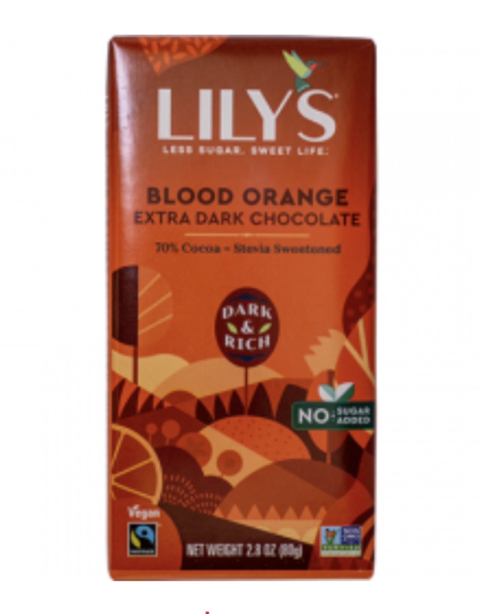 Lily's Sweets Lily's Bar Extra Dark Choc Blood Orange