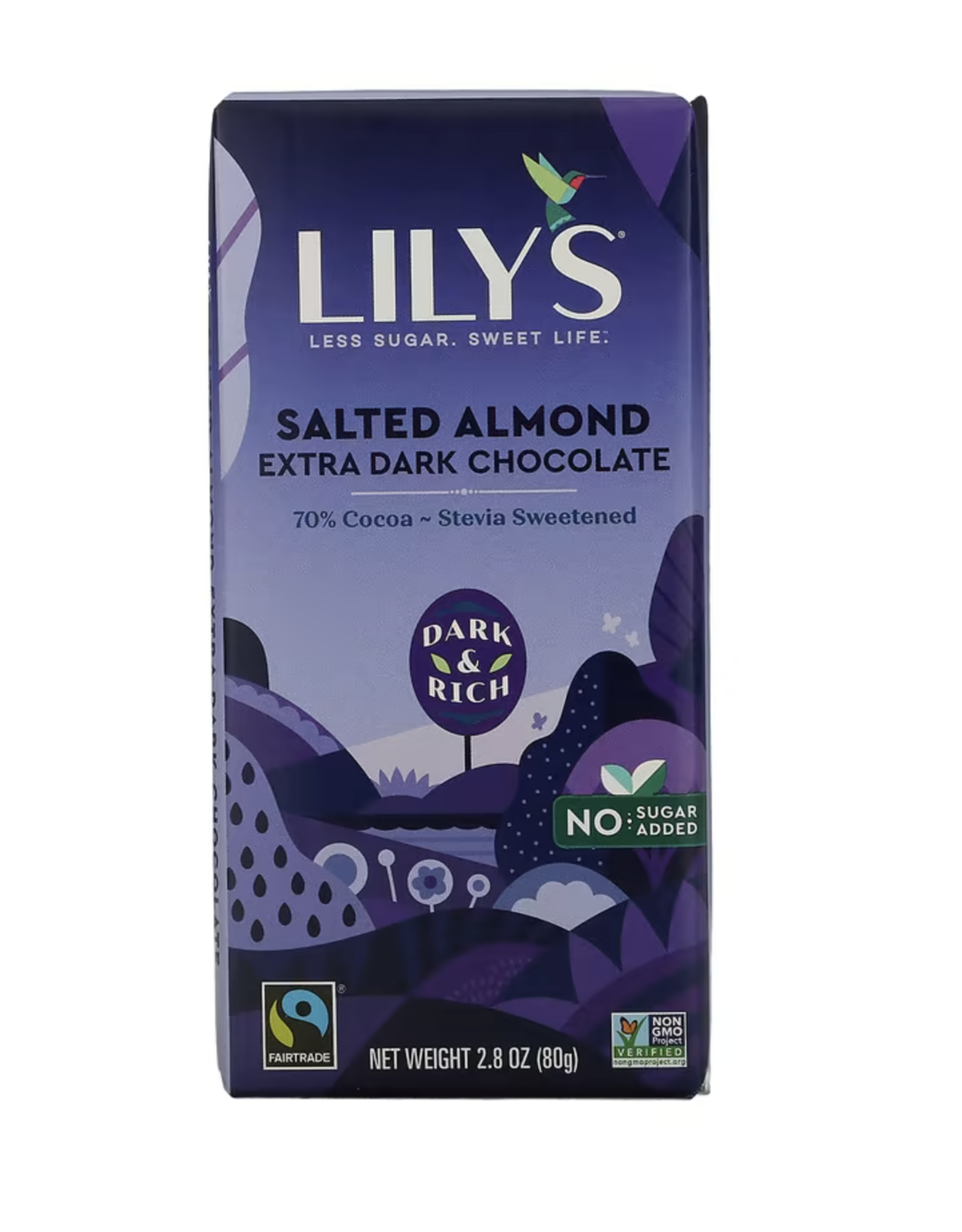 Lily's Sweets Lily's Bar Extra Dark Choc Salted Almond