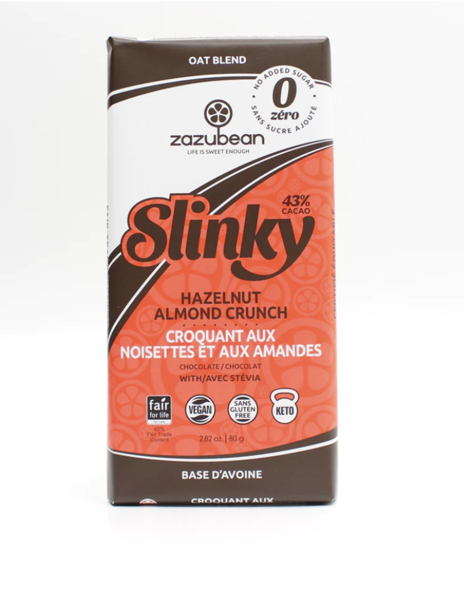 Zazubean Slinky Hazelnut Almond Crunch Bar