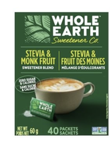 Whole Earth Stevia Monk Fruit 40pk