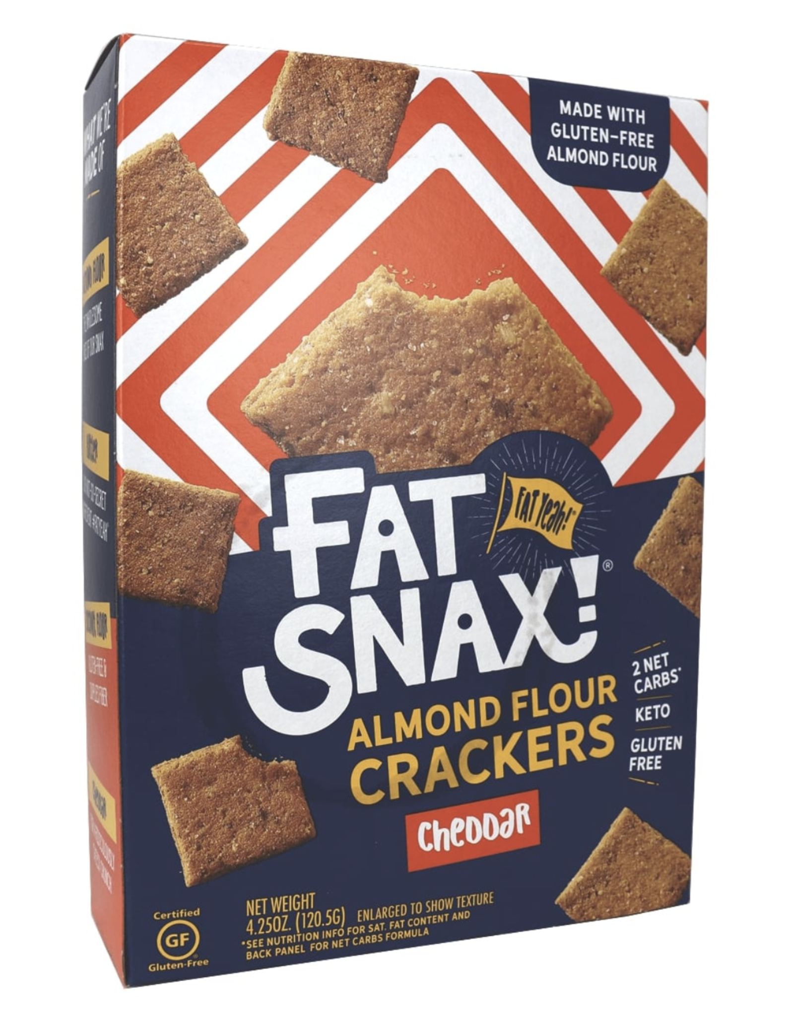 Fat Snax Almond Crackers - Cheddar