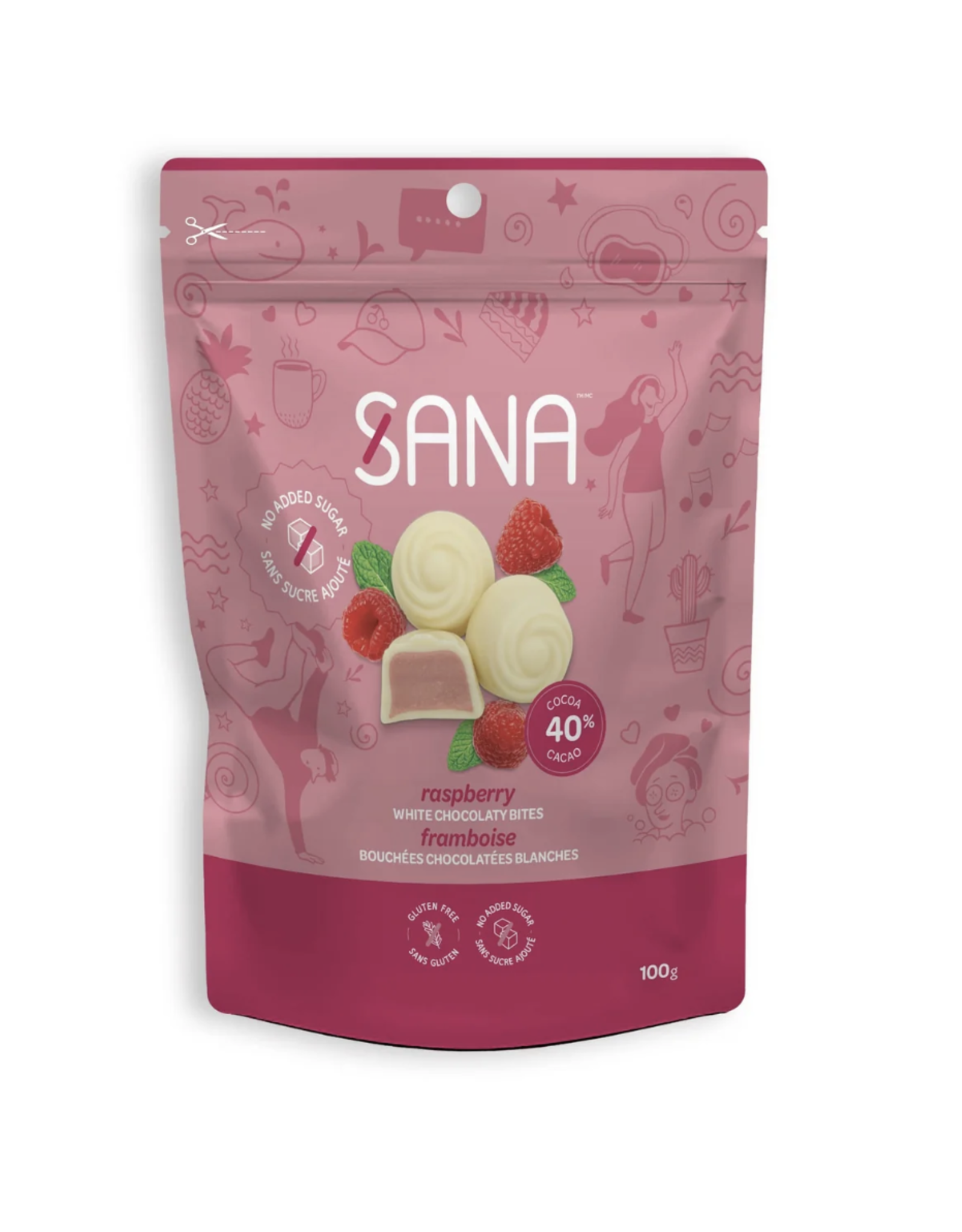 Choc Zero Sana Chocolate Protein Bites - White Raspberry