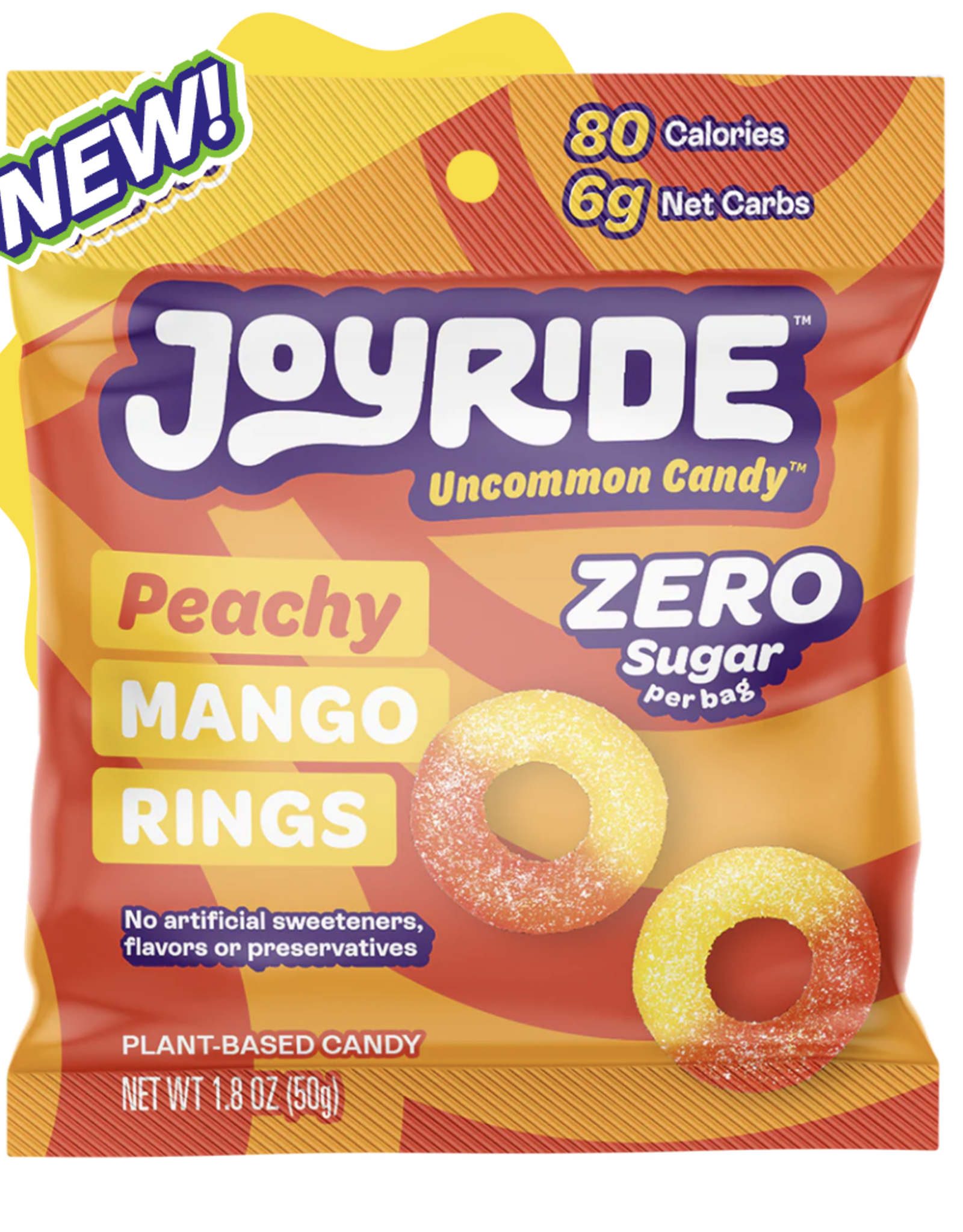 Smart Sweets Joyride Candy Peachy Mango Rings
