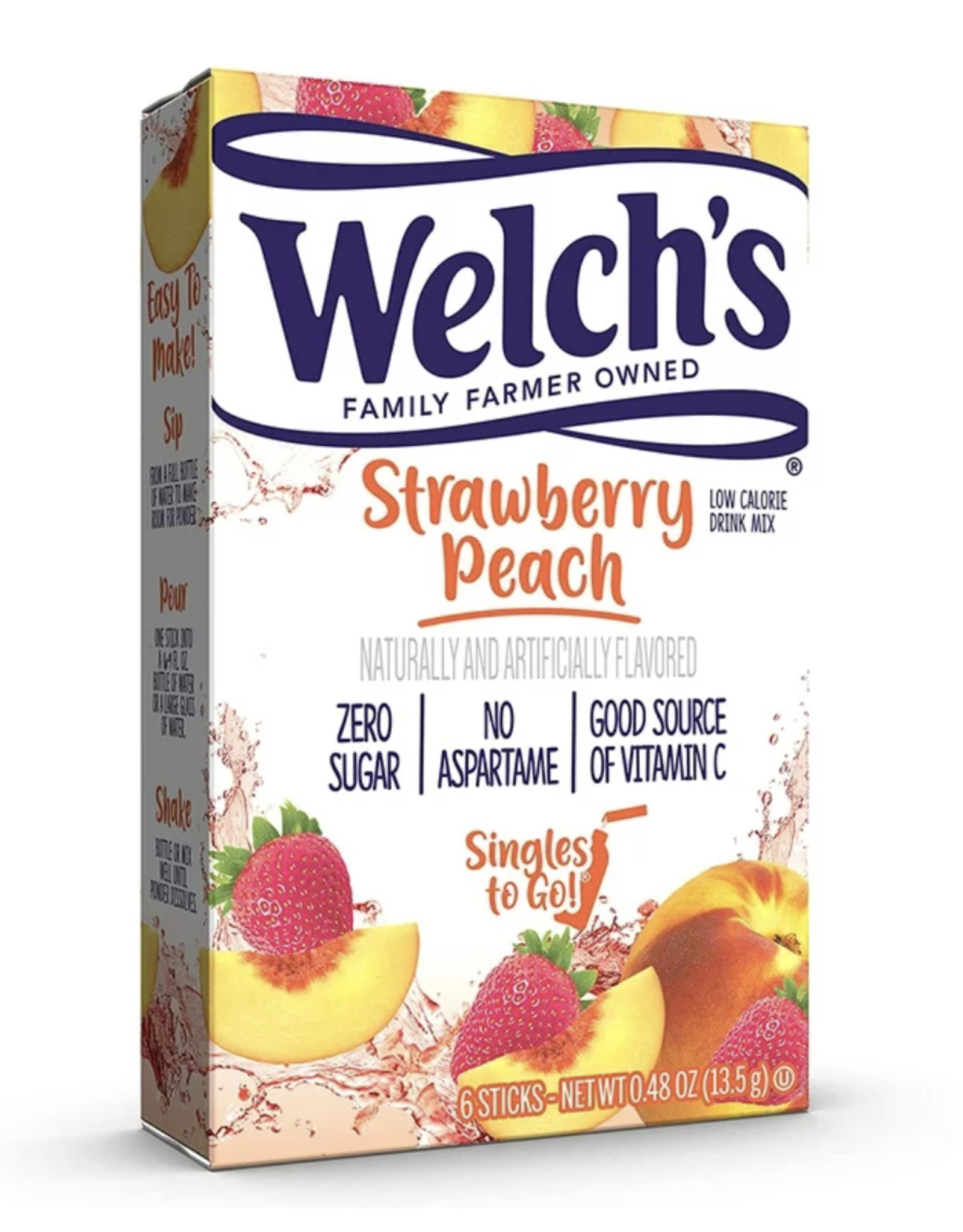 Welch's Straw Peach Drink Mix 6 pk
