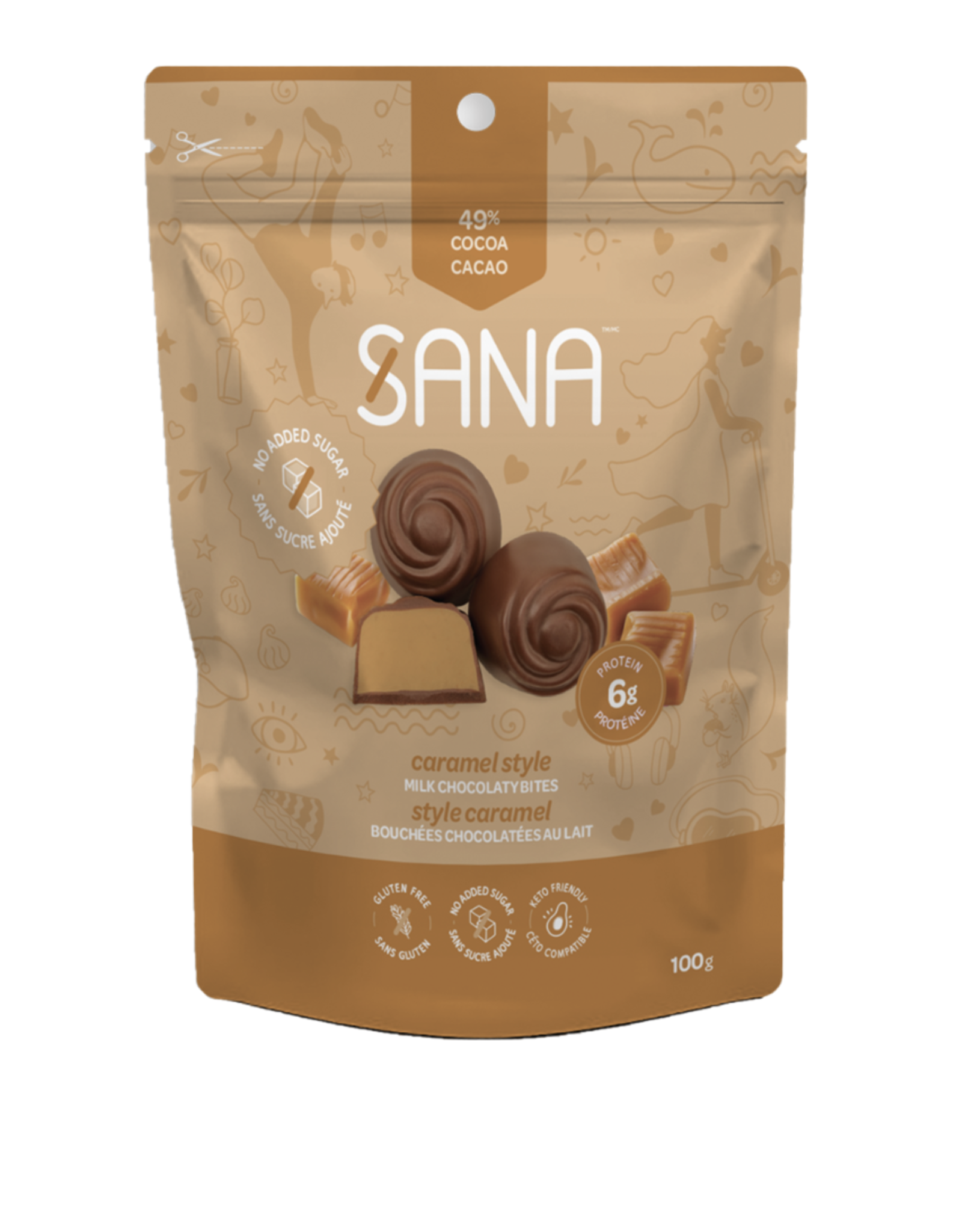 Choc Zero Sana Chocolate Protein Bites - Milk Caramel
